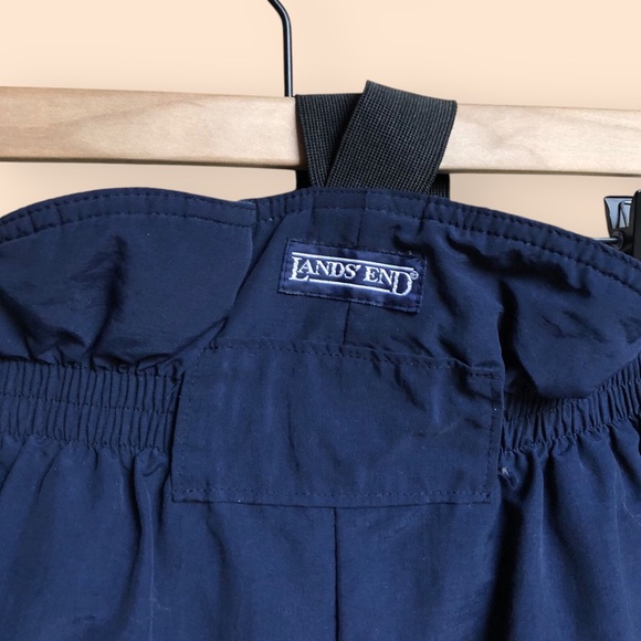Vintage 90s Lands End Suspender Style Ski Snow Pants Navy Boys Large (14-16) - Picture 10 of 15